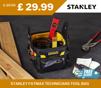 Stanley FatMax Technicians Tool Bag, originally £39.99, now £29.99 – 25% discount with free delivery