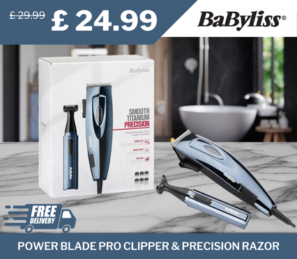  BaByliss Hair Clipper And Precision Razor Power Blade Pro Shaver Set For Men