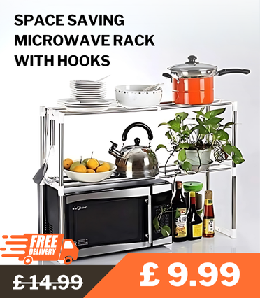 Upgrade your kitchen or workspace with the RHP 2-Tier Metallic Microwave Shelf. Made with a sturdy iron frame and plastic connectors, this compact yet durable shelf offers a smart storage solution for microwaves, spices, and other essentials. Its space-sa