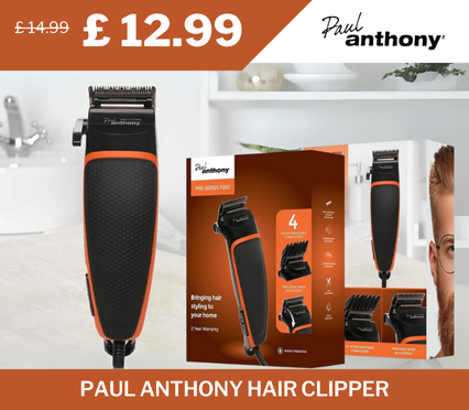 Paul Anthony Hair Clipper, originally £14.99, now £12.99 – 13% discount with free delivery