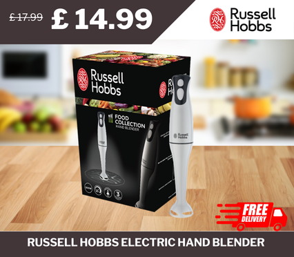 Russell Hobbs Electric Hand Blender, originally £17.99, now £14.99 – with free delivery