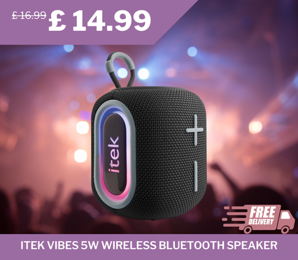 ITEK Vibes 5W Wireless Bluetooth Speaker, originally £16.99, now £14.99 – 12% discount with free delivery