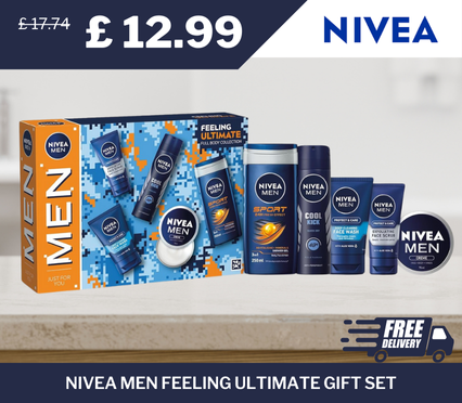 NIVEA Men Feeling Ultimate Full Body Collection, originally £17.74, now £12.99 – 27% discount with free delivery