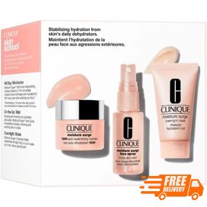 Clinique Moisture Surge Skincare Set Hydrating Gel-Face Spray-Overnight Mask
