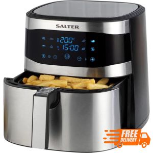 Salter Air Fryer Non Stick Basket LCD Touch Display 1800W 8L Black & Silver