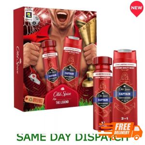 Old Spice Footballer Gift Set Captain Deodorant Body Spray (Shower Gel Shampoo)

